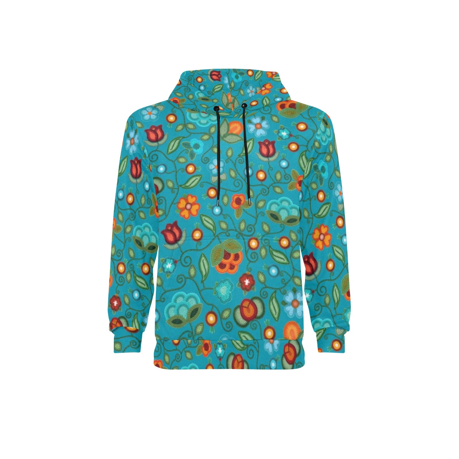 Prairie Fire Petals Ocean Men's Long Sleeve Fleece Hoodie