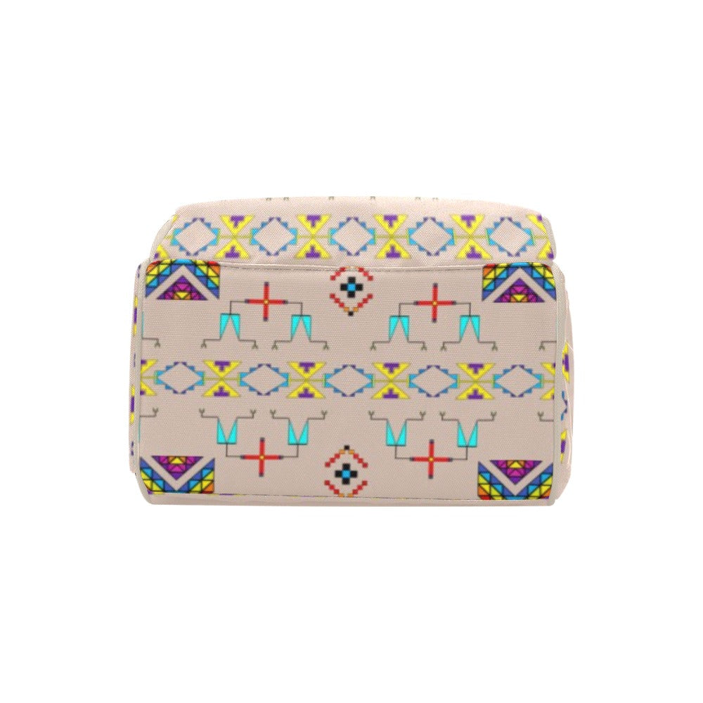Rainy Chief Rainbow Taupe Multi-Function Diaper Backpack/Diaper Bag