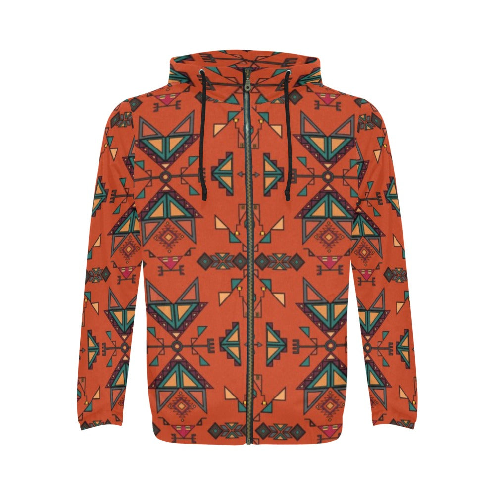 Arrow dawn Orange Men's Zipper Hoodie