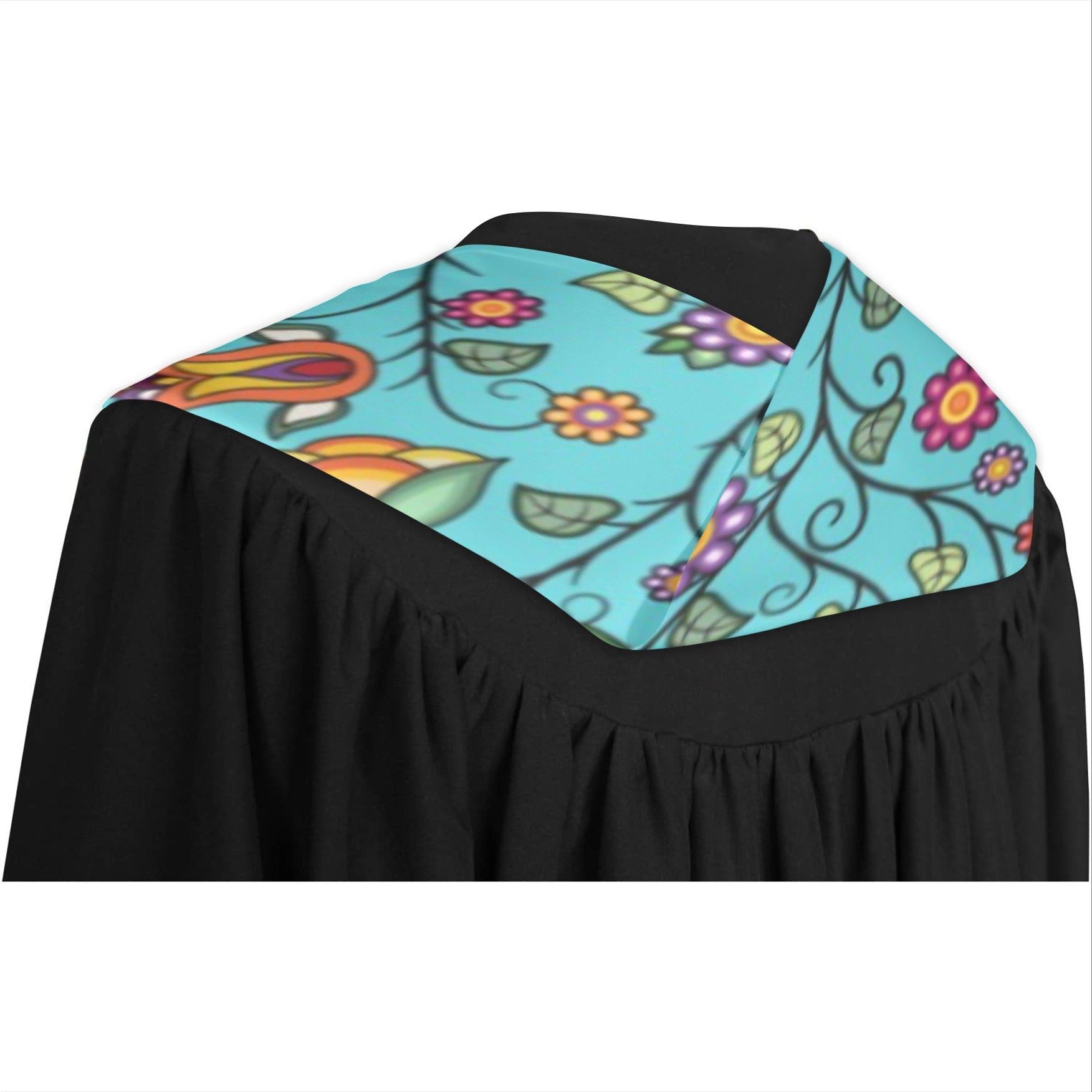 Heartbeat Petals Turquoise Graduation Stole