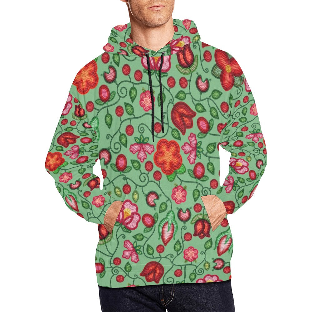 Rose Reverie Green Hoodie for Men (USA Size)