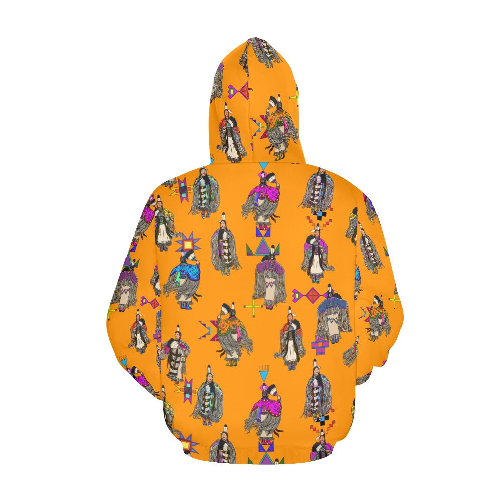 Women's Tradish Dancers Orange Hoodie for Women (USA Size)