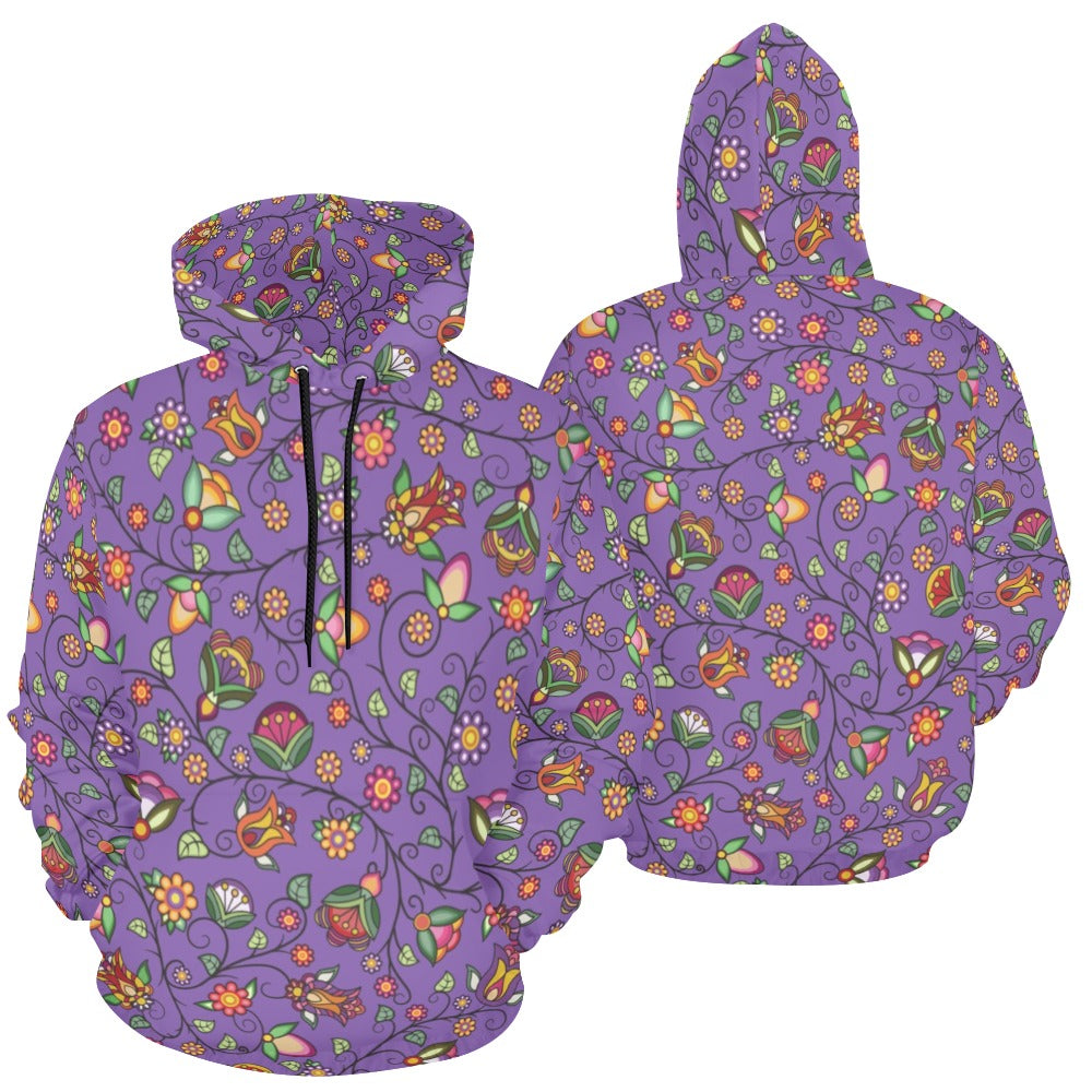 Heartbeat Petals Purple Hoodie for Men (USA Size)