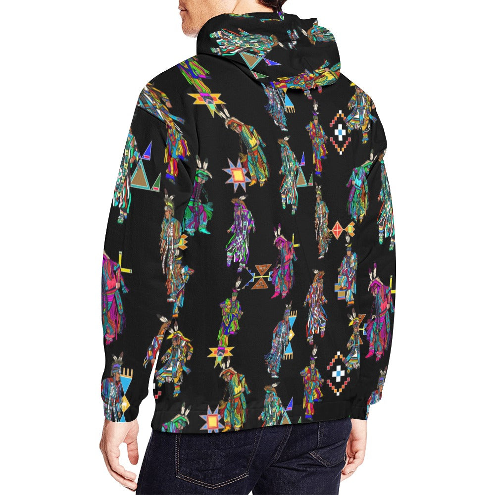 Men's Grass Dancers Black Hoodie for Men (USA Size)