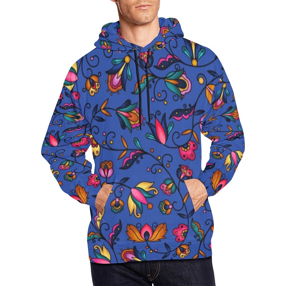 Copper Prairie Petals Blue Hoodie for Men (USA Size)