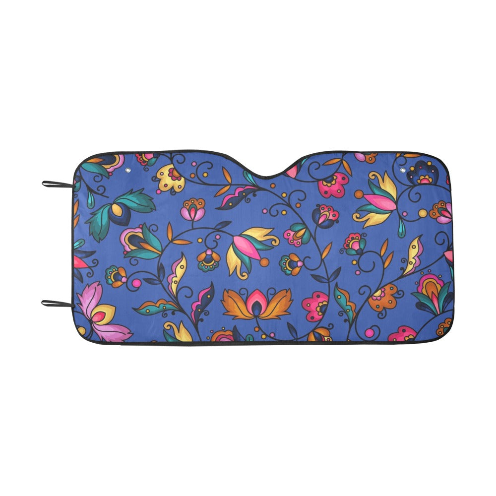 Copper Prairie Petals Blue Car Sun Shade 55"x30"