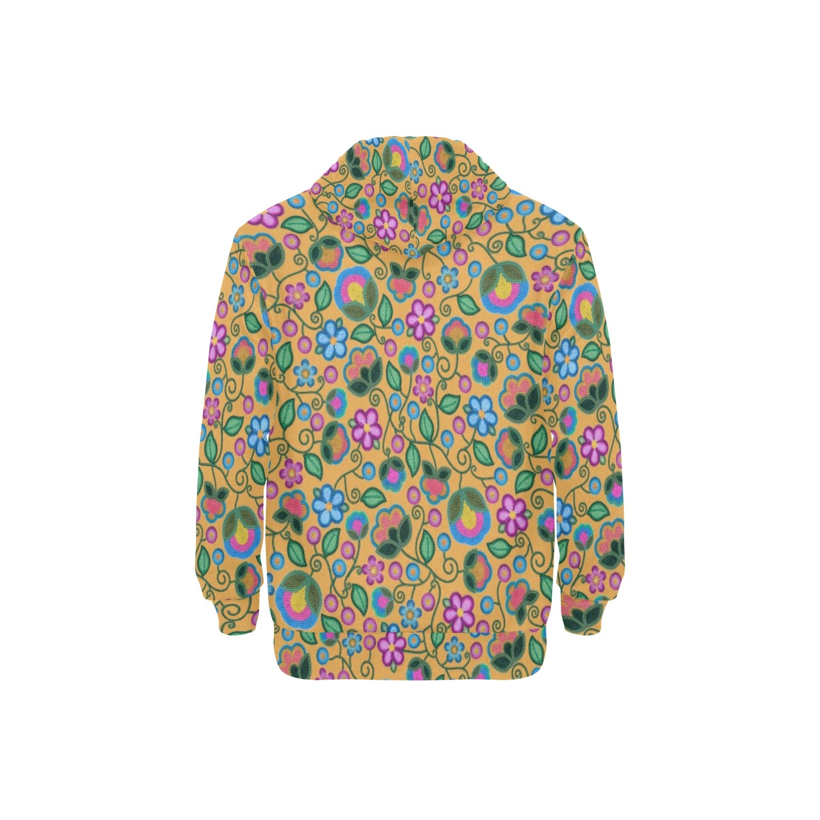 Turquoise Sunbeam Yellow Men's Long Sleeve Fleece Hoodie