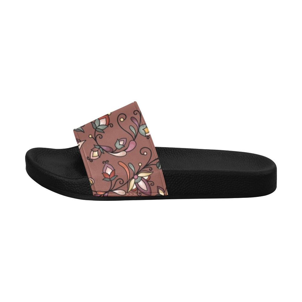 Burnt Sky Petals Brown Women's Slide Sandals