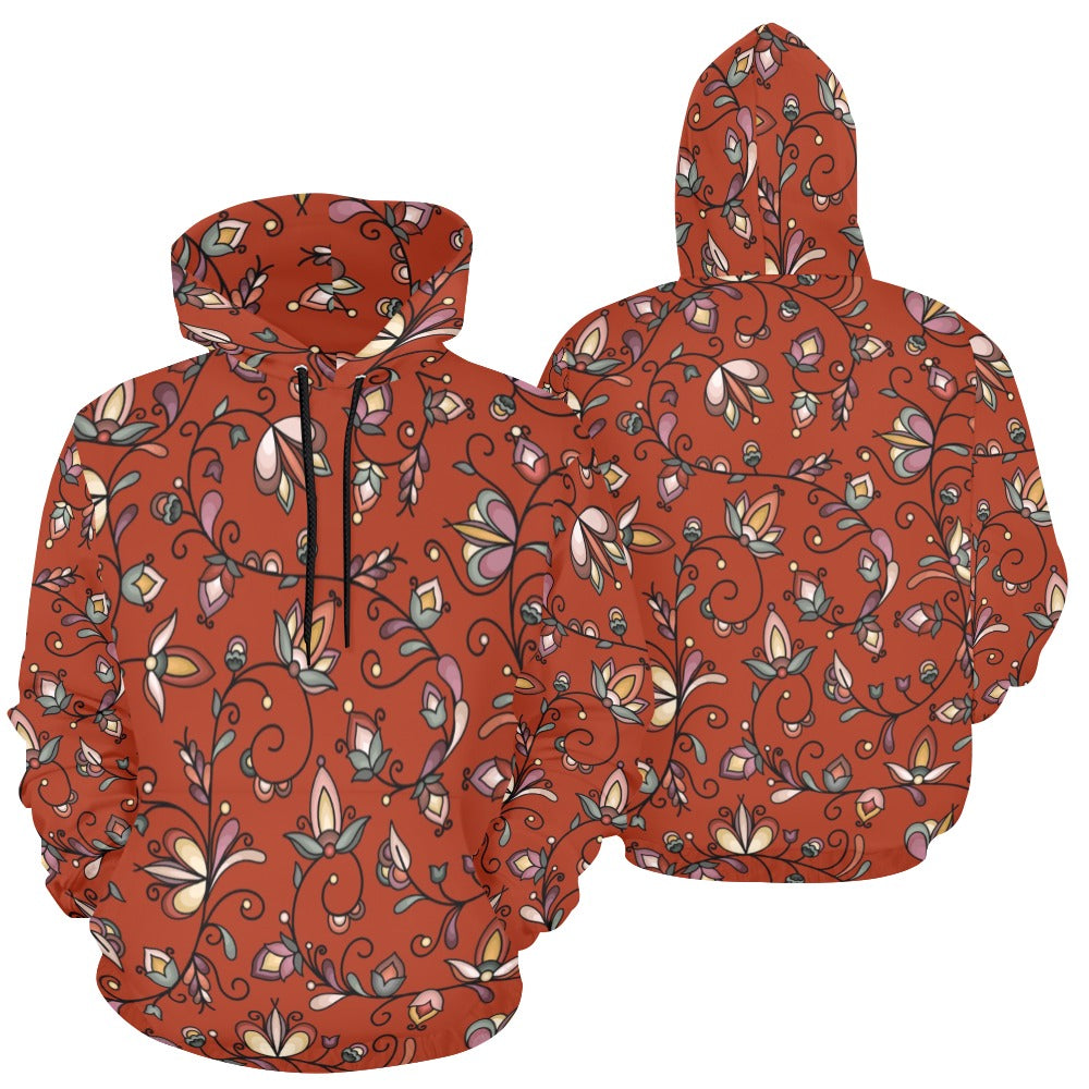Burnt Sky Petals Red Hoodie for Women (USA Size)