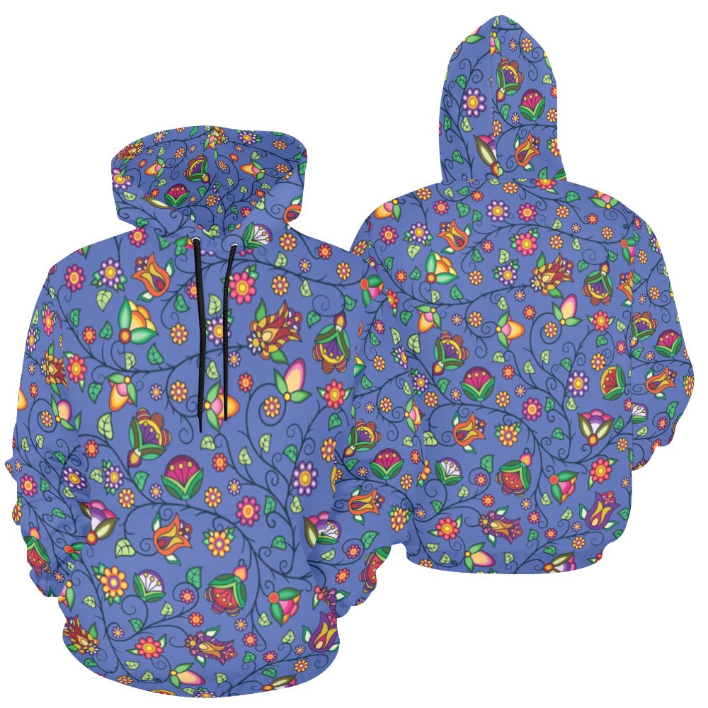 Heartbeat Petals Blue Hoodie for Men (USA Size)