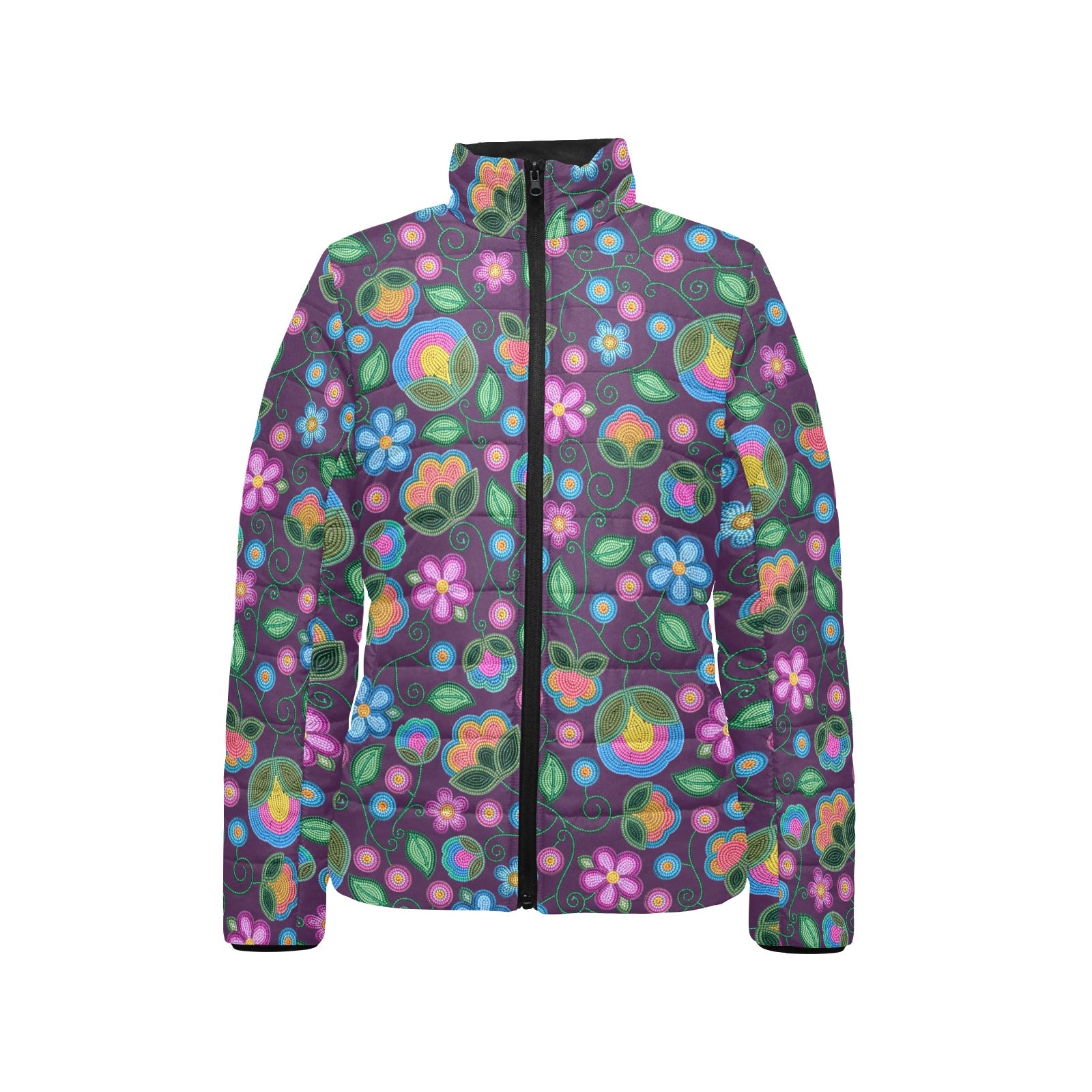 Turquoise Sunbeam Violet Women's Stand Collar Padded Jacket