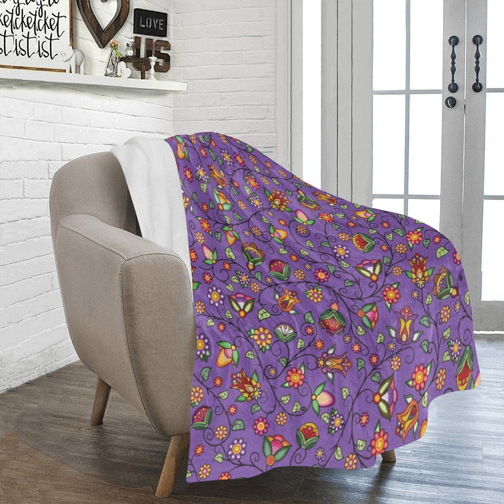 Heartbeat Petals Purple Ultra-Soft Micro Fleece Blanket 50"x60"