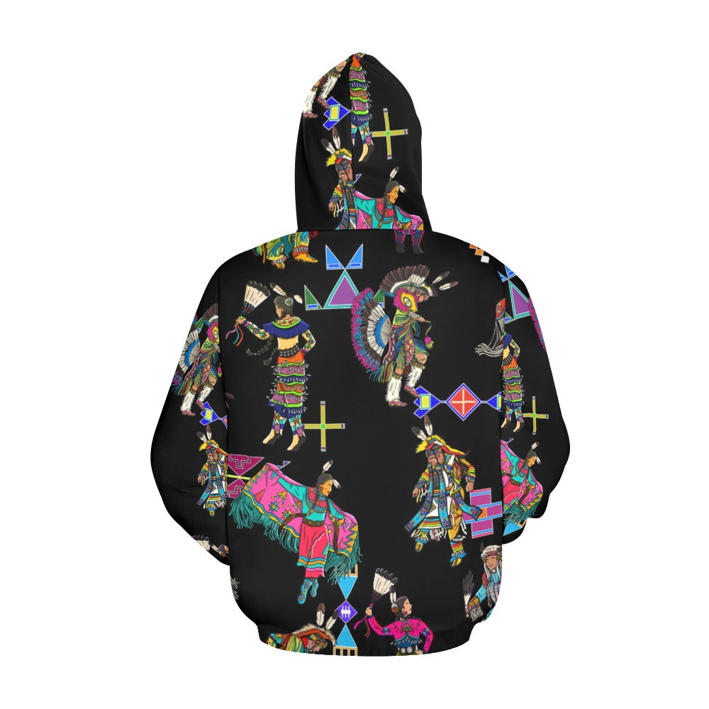 Grand Entry Dancers Black Hoodie for Women (USA Size)