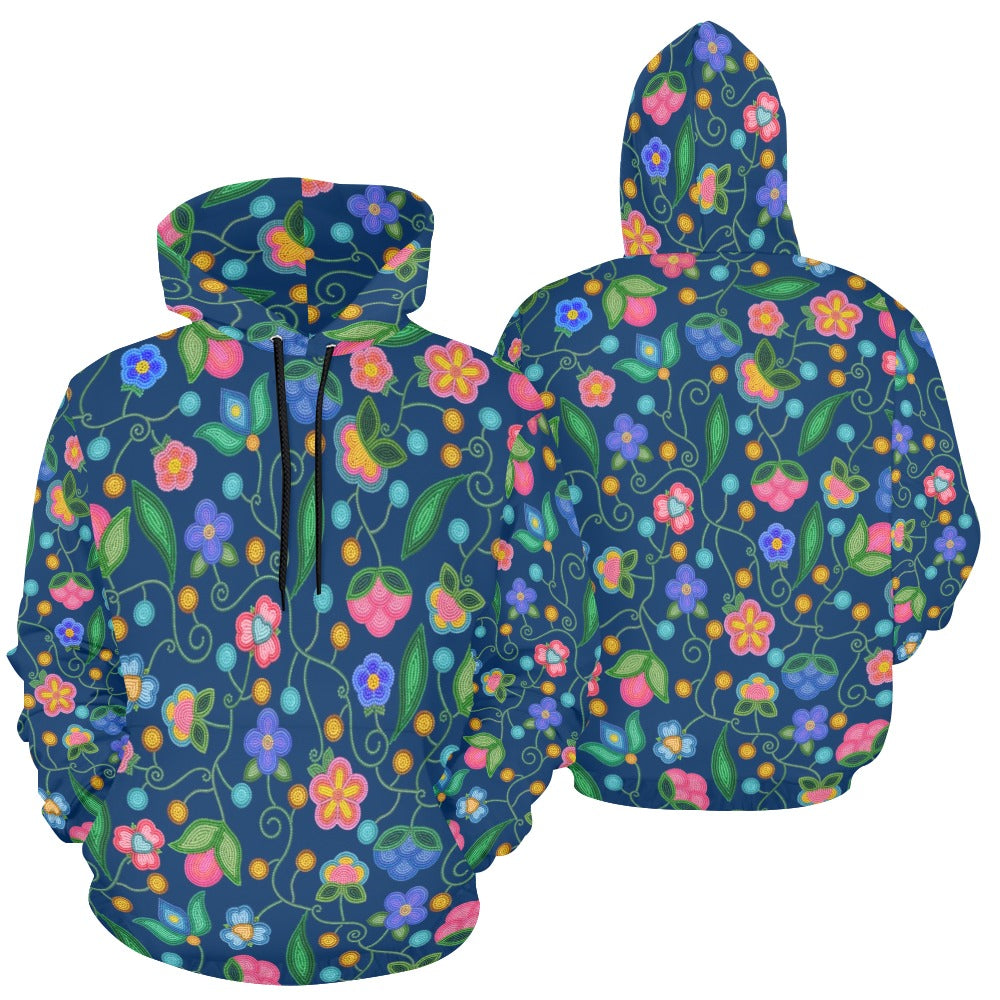 Skyberry Serenade Navy All Over Print Hoodie for Women (USA Size)