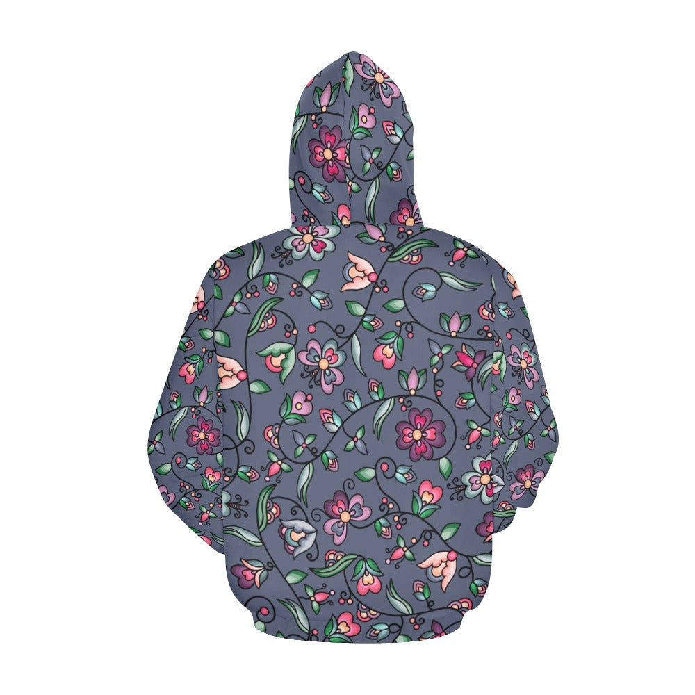 Amber Evening Garland Blue Hoodie for Women (USA Size)