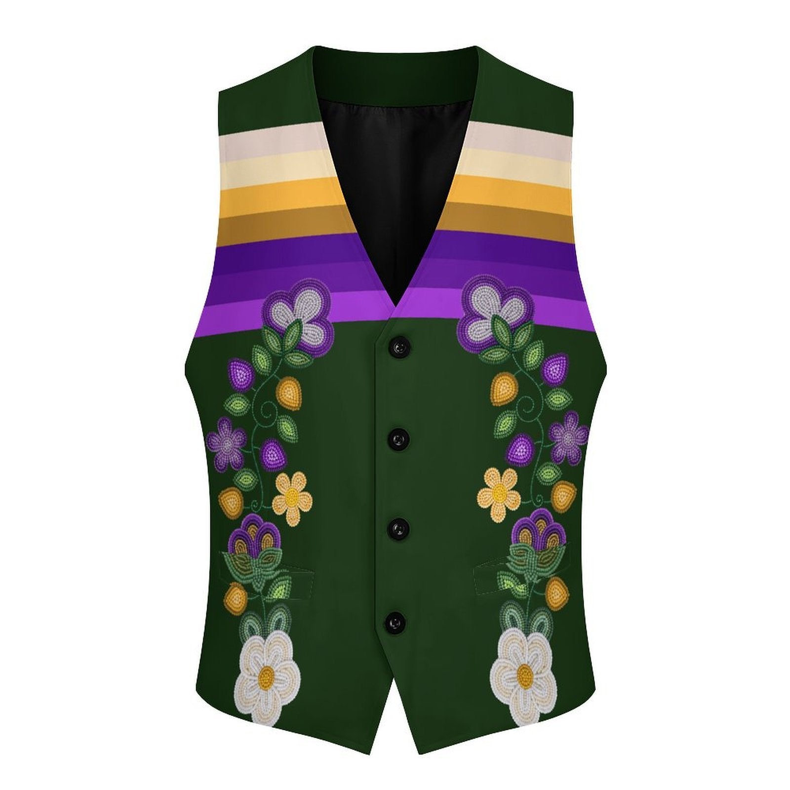Midnight Moss Bloom Men's Sleeveless Suit Vest