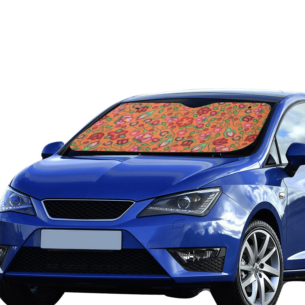 Rose Reverie Orange Car Sun Shade 55"x30"