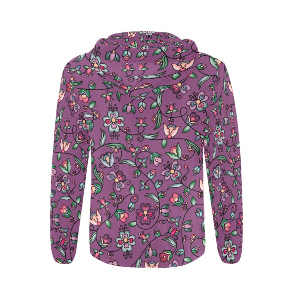 Amber Evening Garland Purple Men's Zipper Hoodie