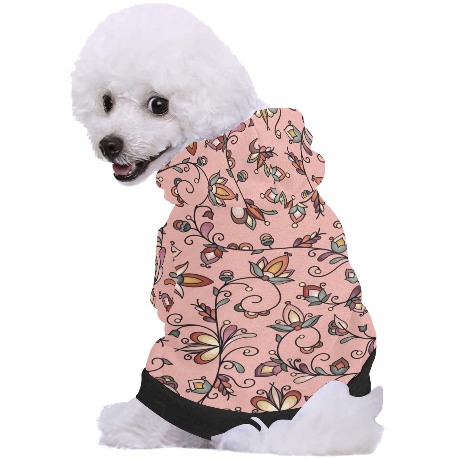 Burnt Sky Petals Peach Pet Dog Hoodie