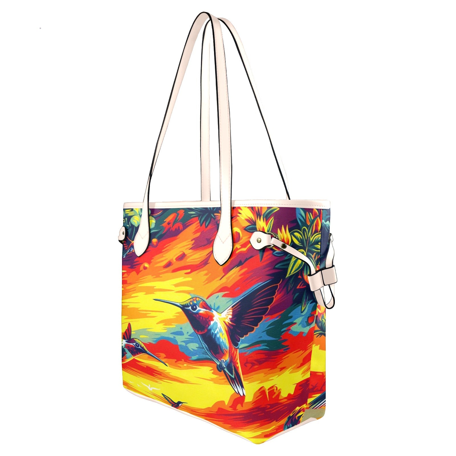 Happy Hummingbirds Clover Canvas Tote Bag