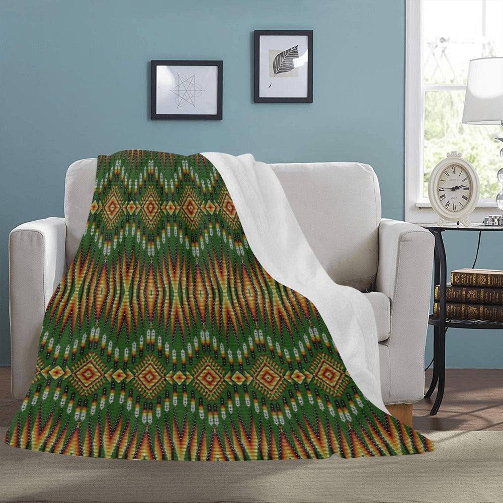 Fire Feather Green Ultra-Soft Micro Fleece Blanket 60"x80"