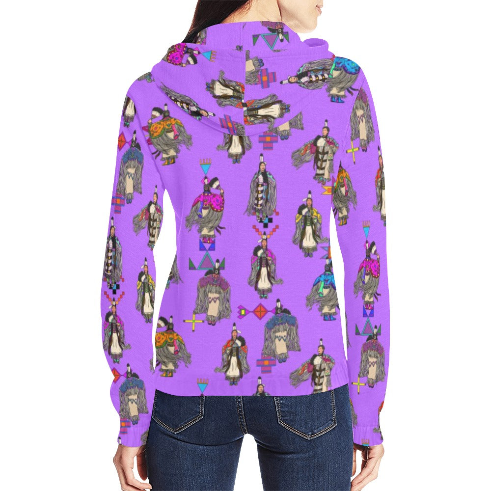 Women's Tradish Dancers Purple Full Zip Hoodie for Women