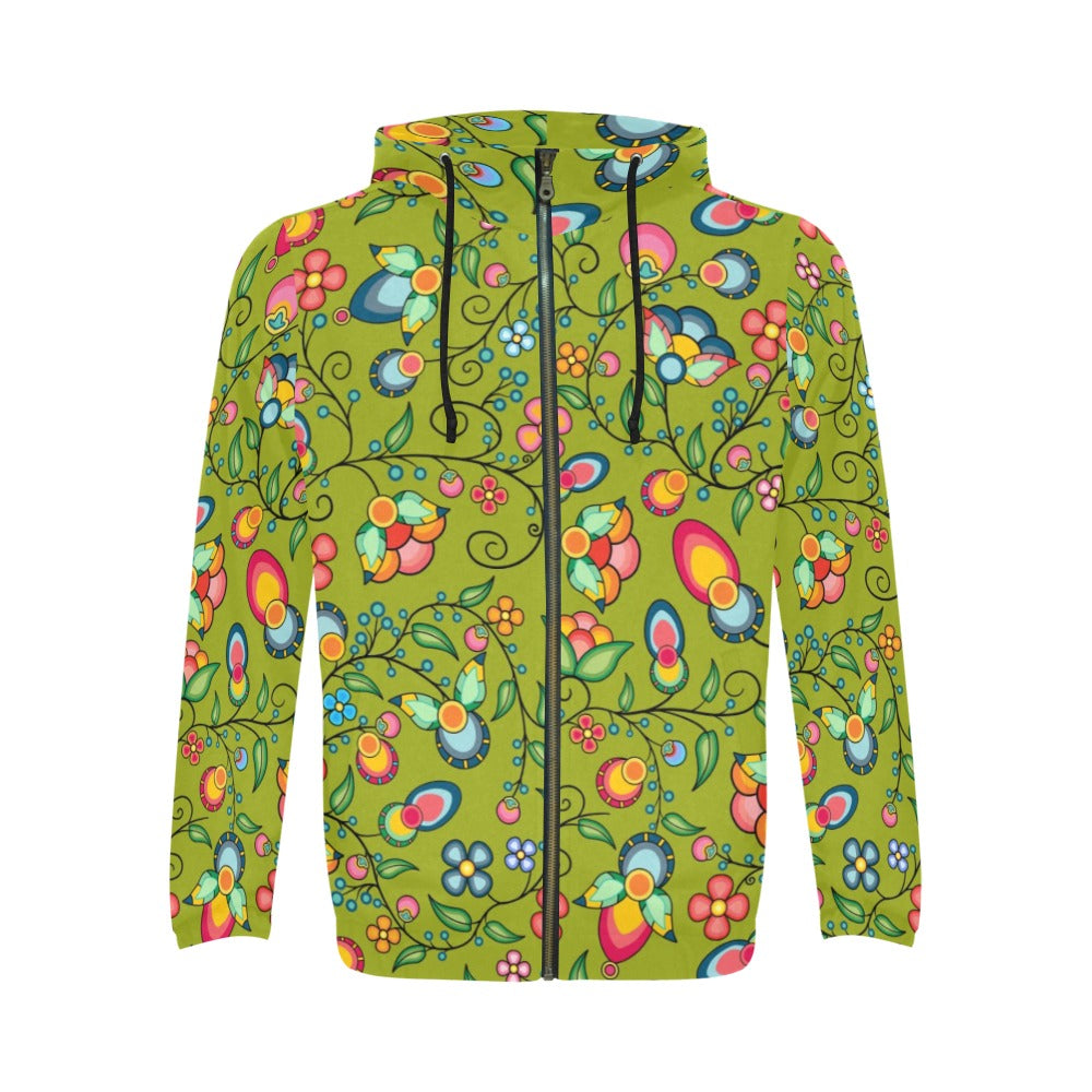 Floral Bounty Sweetgrass Men's Zipper Hoodie