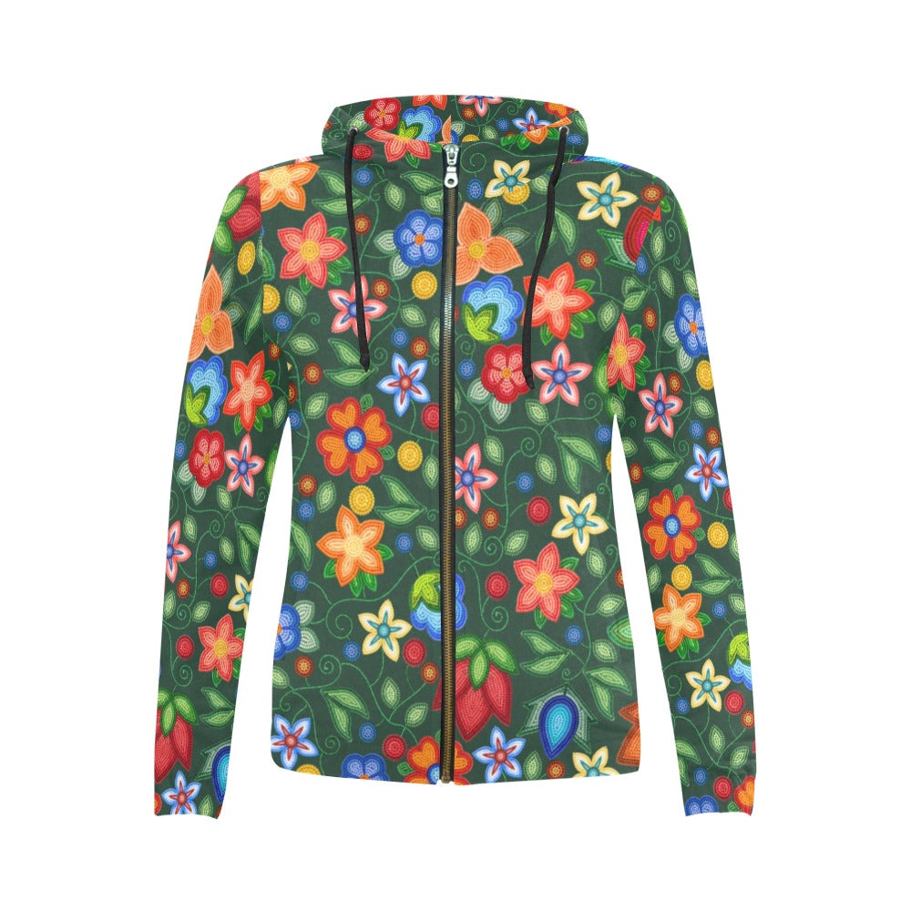 Morning Harmony Forest Full Zip Hoodie for Women
