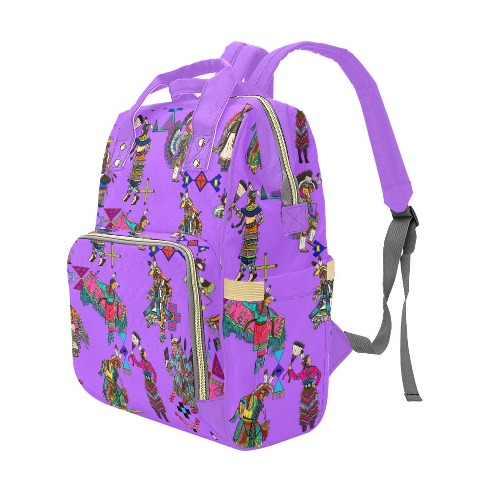 Grand Entry Dancers Purple Multi-Function Diaper Backpack/Diaper Bag