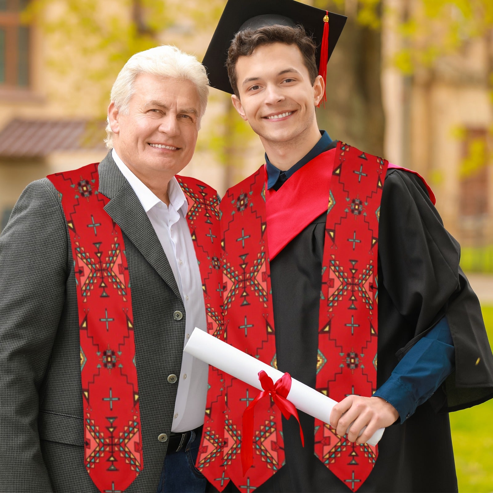 Thunder Flight Red Graduation Stole