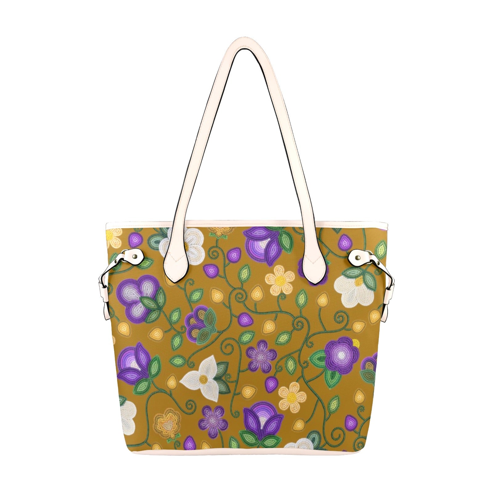 Midnight Moss Bloom Toffee Clover Canvas Tote Bag