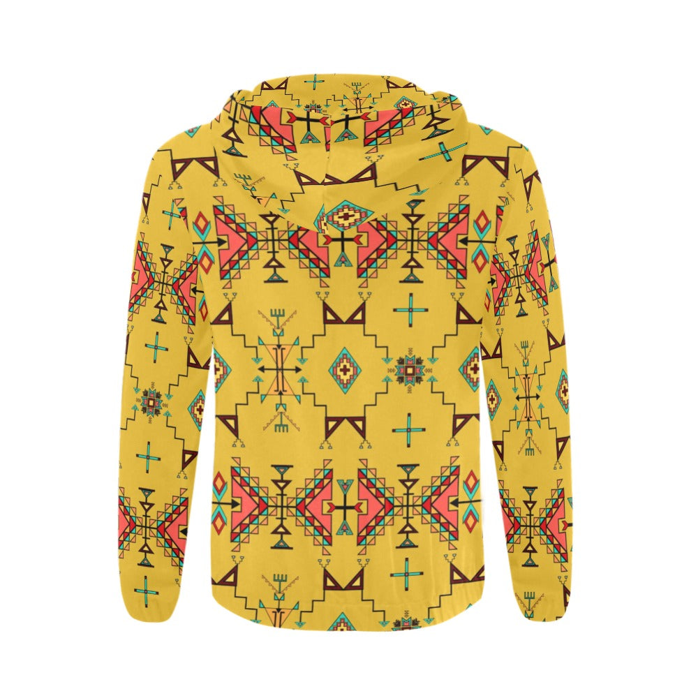 Thunder Flight Yellow Men's Zipper Hoodie