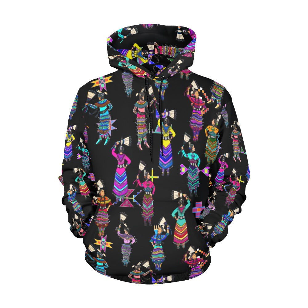 Women's Jingle Dancers Black Hoodie for Women (USA Size)