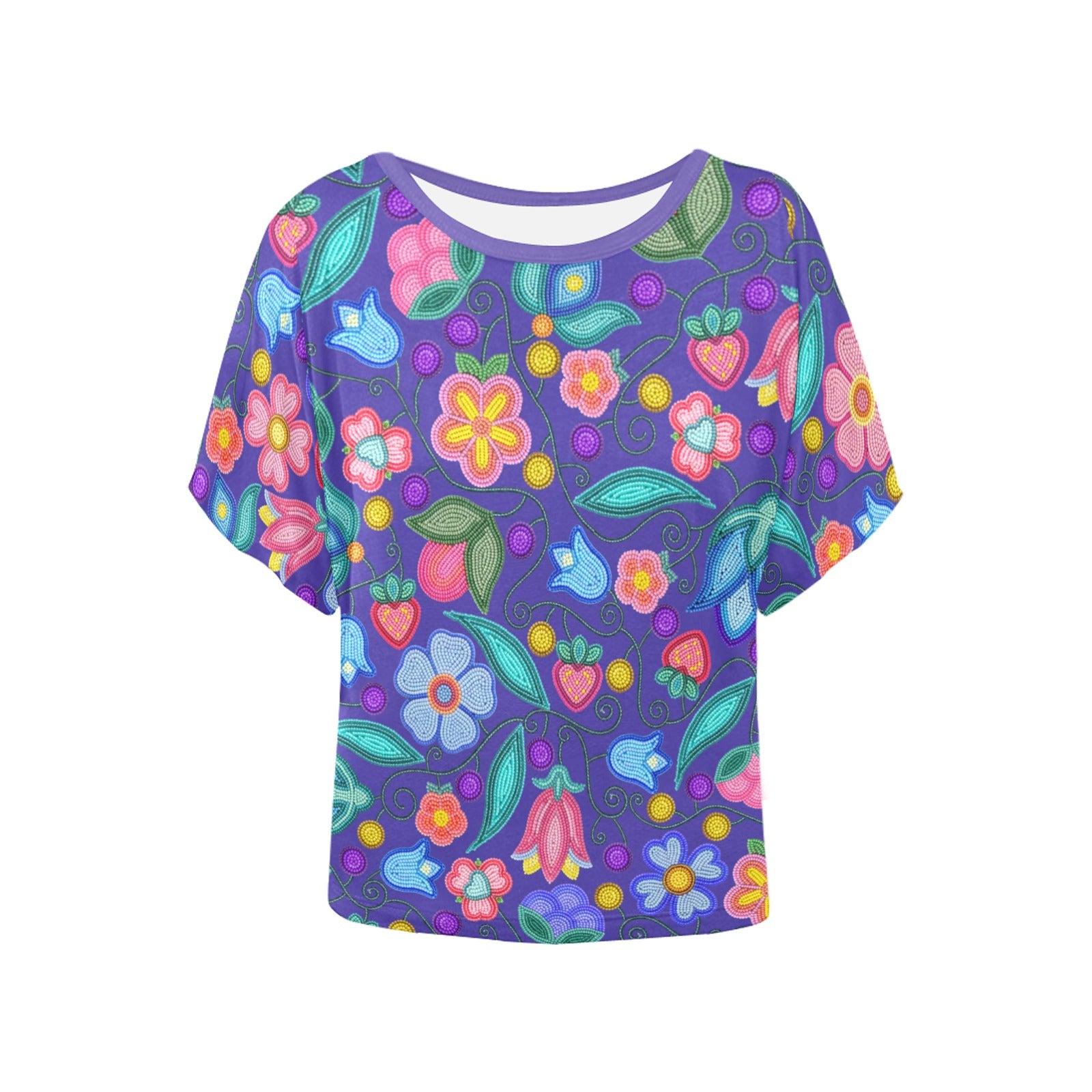 Sweet Offering Indigo Women's Batwing-Sleeved Blouse T-shirt