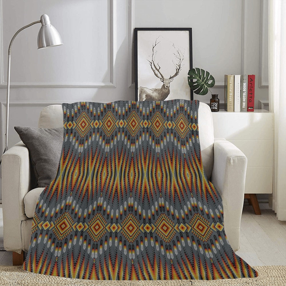 Fire Feather Grey Ultra-Soft Micro Fleece Blanket 60"x80"