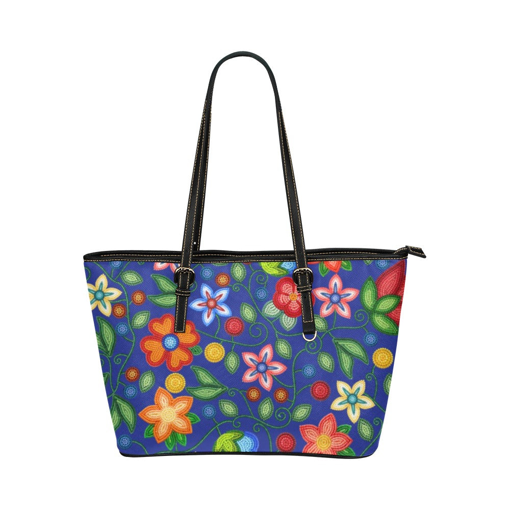Morning Harmony Sapphire Leather Tote Bag/Large