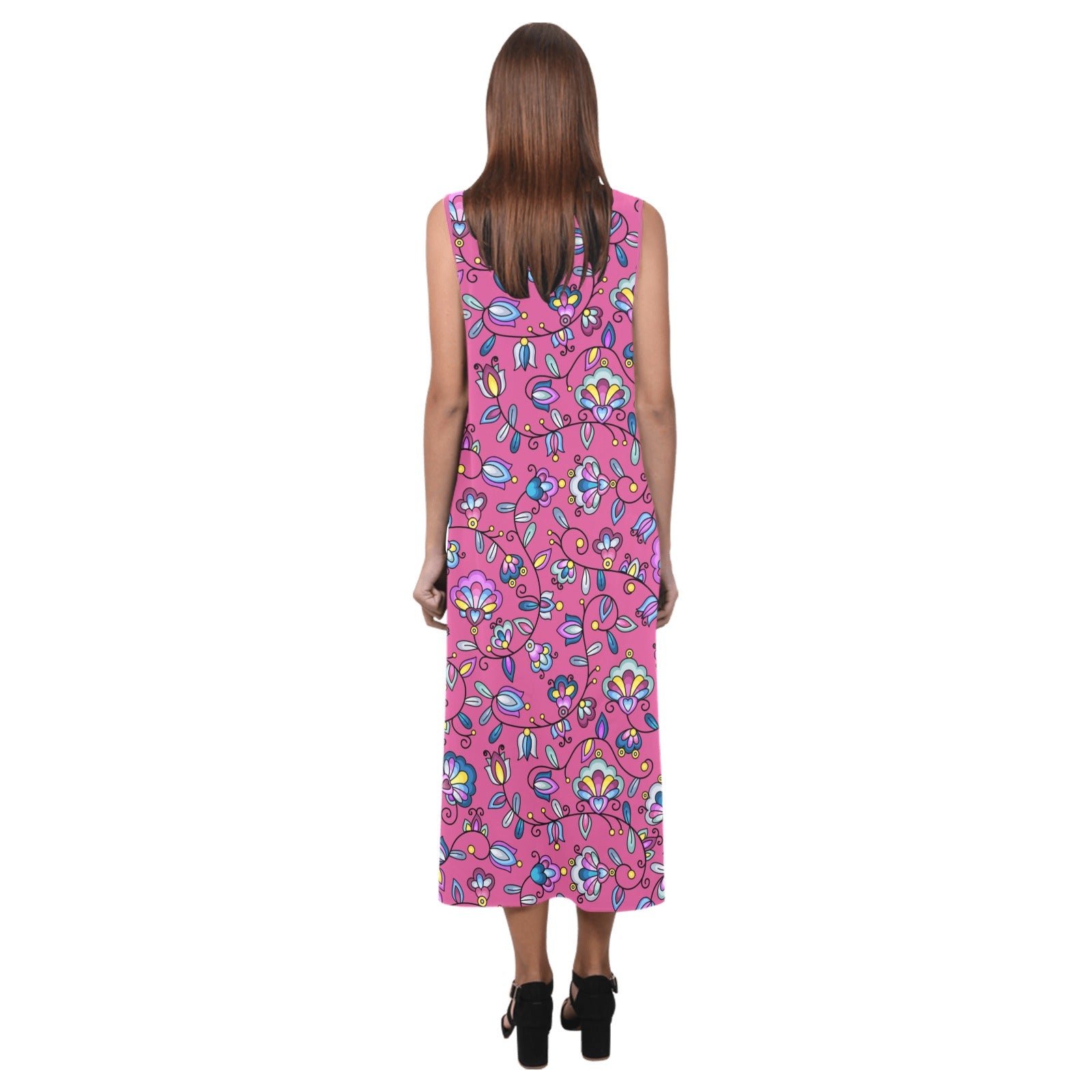 Autumn Bundle Blessing Pink Phaedra Sleeveless Open Fork Long Dress