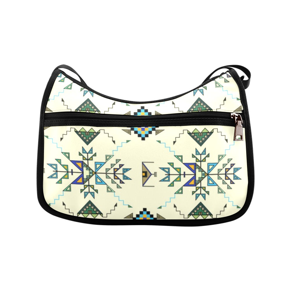 Bear Shield Fabric Cream Crossbody Bag