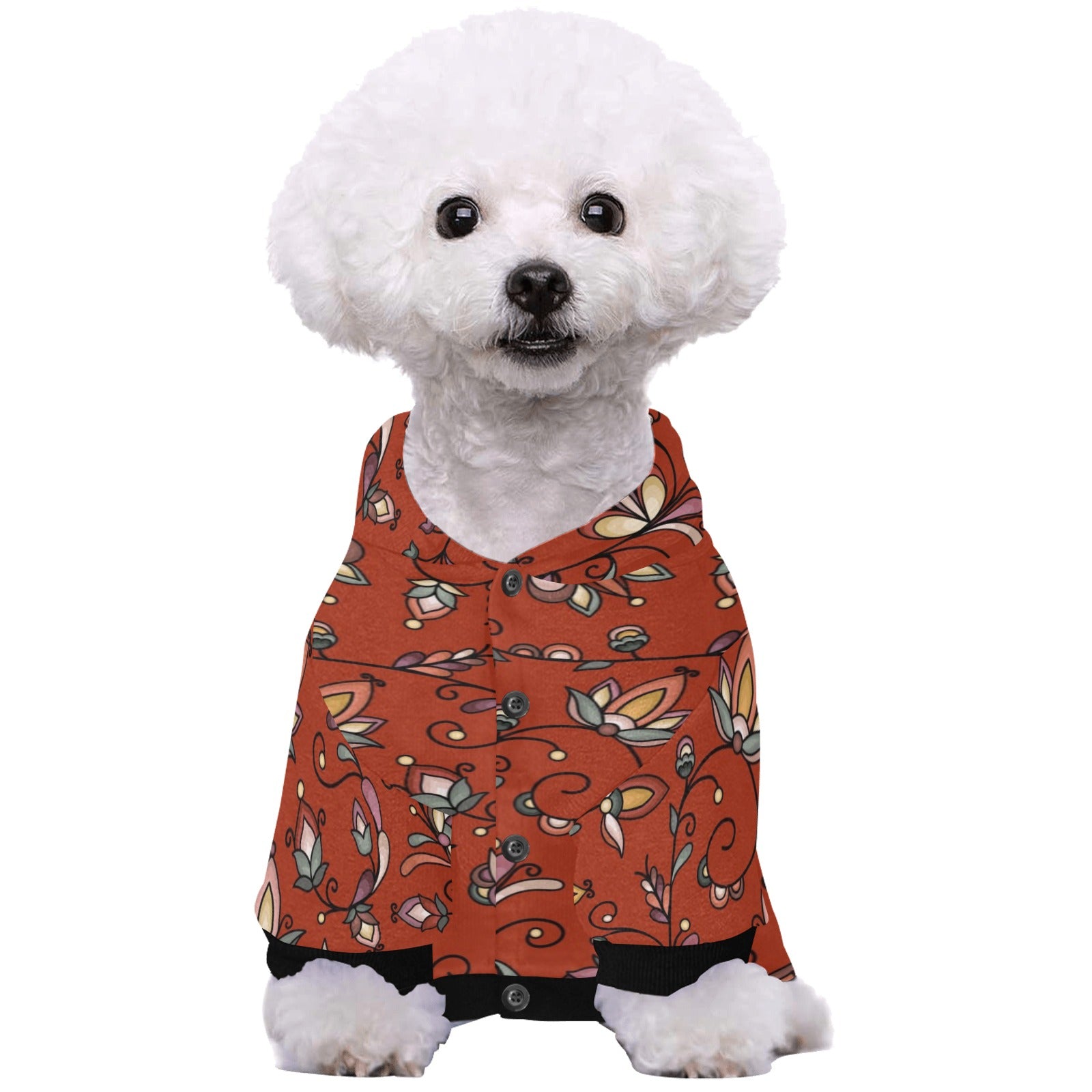 Burnt Sky Petals Red Pet Dog Hoodie