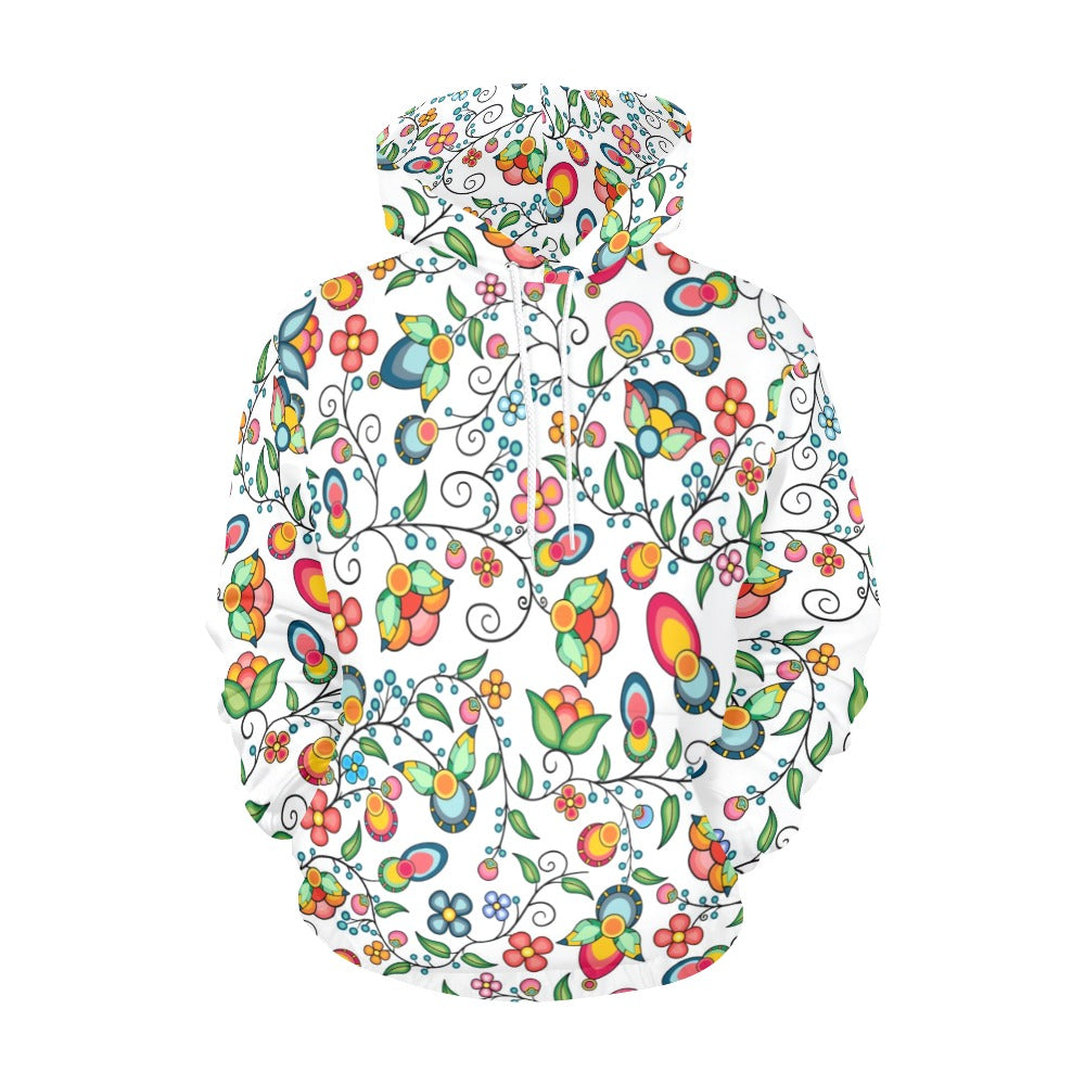 Floral Bounty White Hoodie for Men (USA Size)