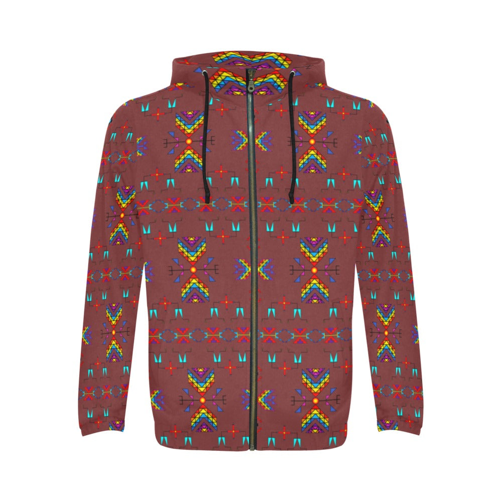 Rainy Chief Rainbow Earth Clay Men's Zipper Hoodie