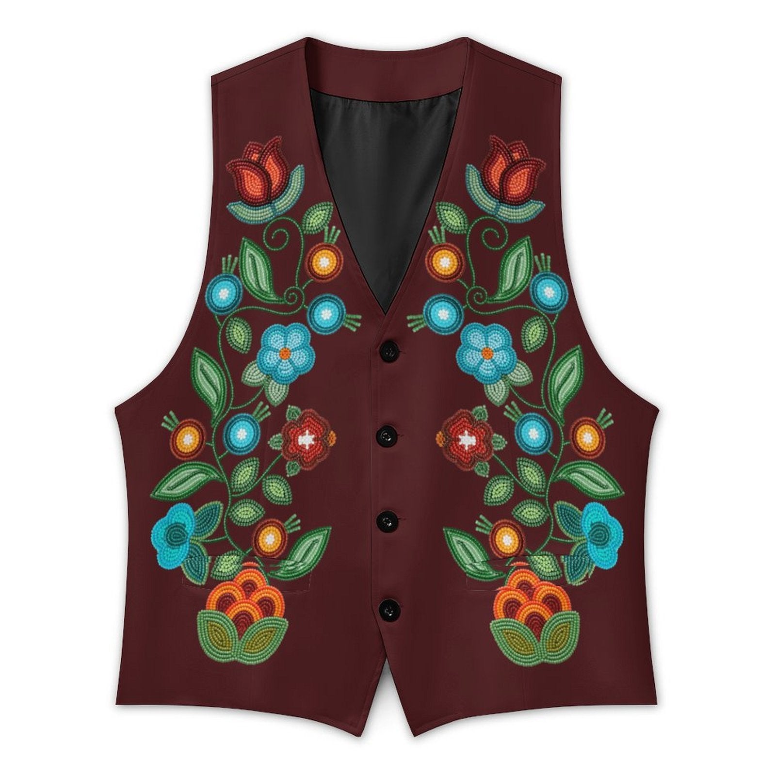 Prairie Fire Petals 1 Men's Sleeveless Suit Vest