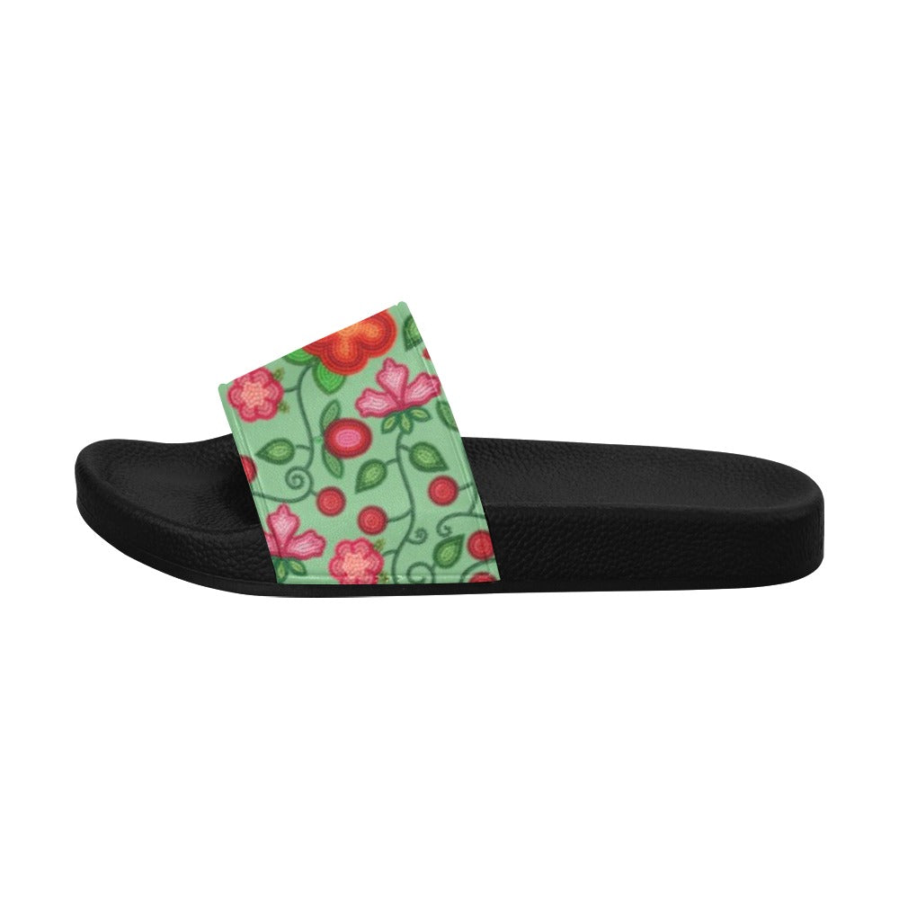 Rose Reverie Green Men's Slide Sandals