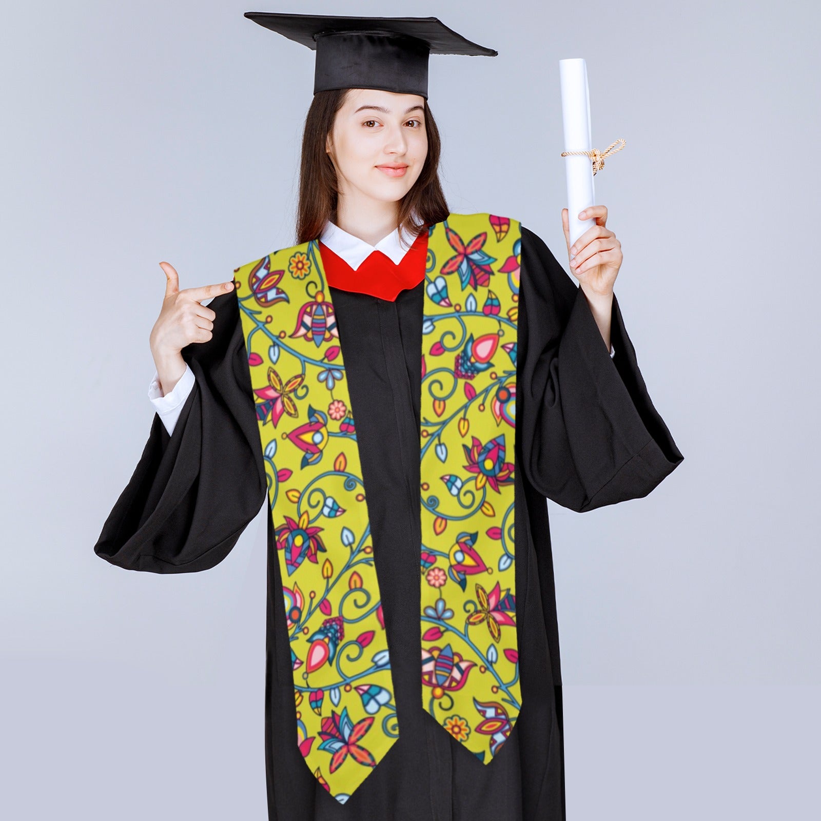 Thorny Path Yellow Grass Graduation Stole