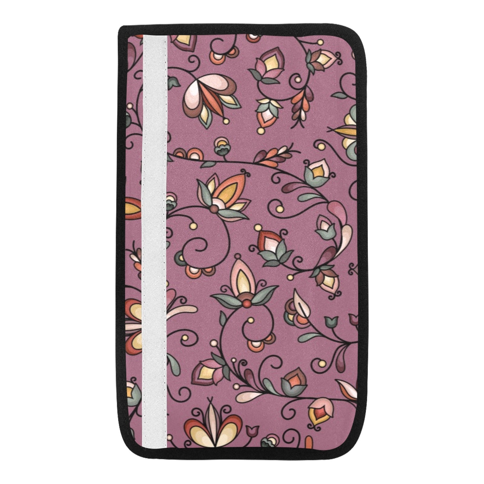 Burnt Sky Petals Magenta Car Seat Belt Cover 7''x12.6'' (Pack of 2)