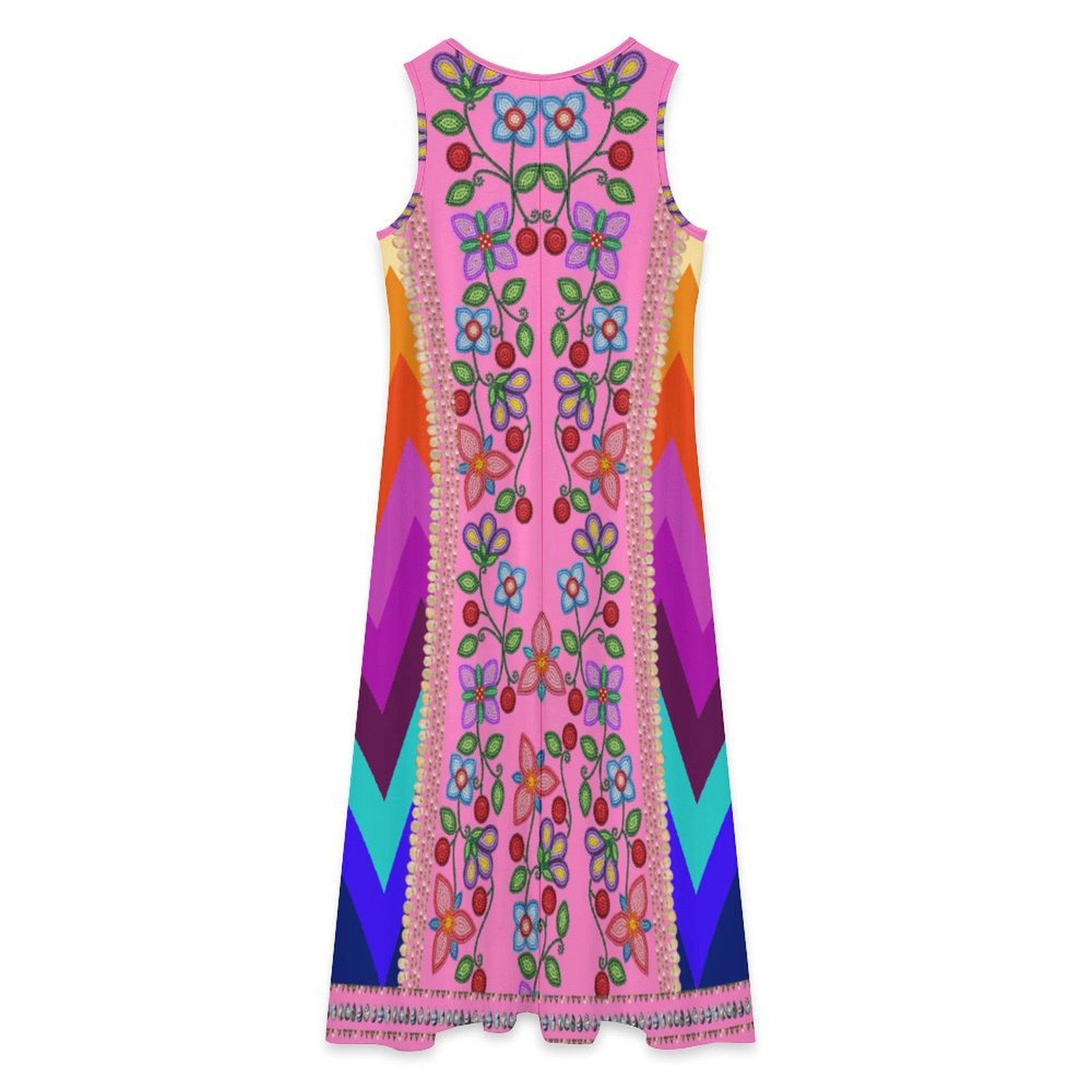 Beaded Offering Pink 1 Women's Sleeveless Long Dress