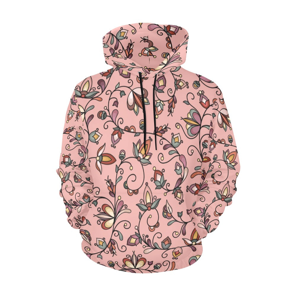 Burnt Sky Petals Peach Hoodie for Women (USA Size)