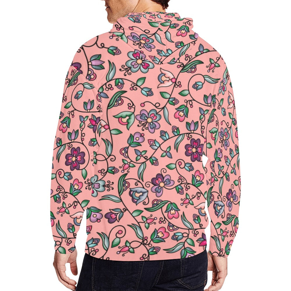 Amber Evening Garland Peach Men's Zipper Hoodie