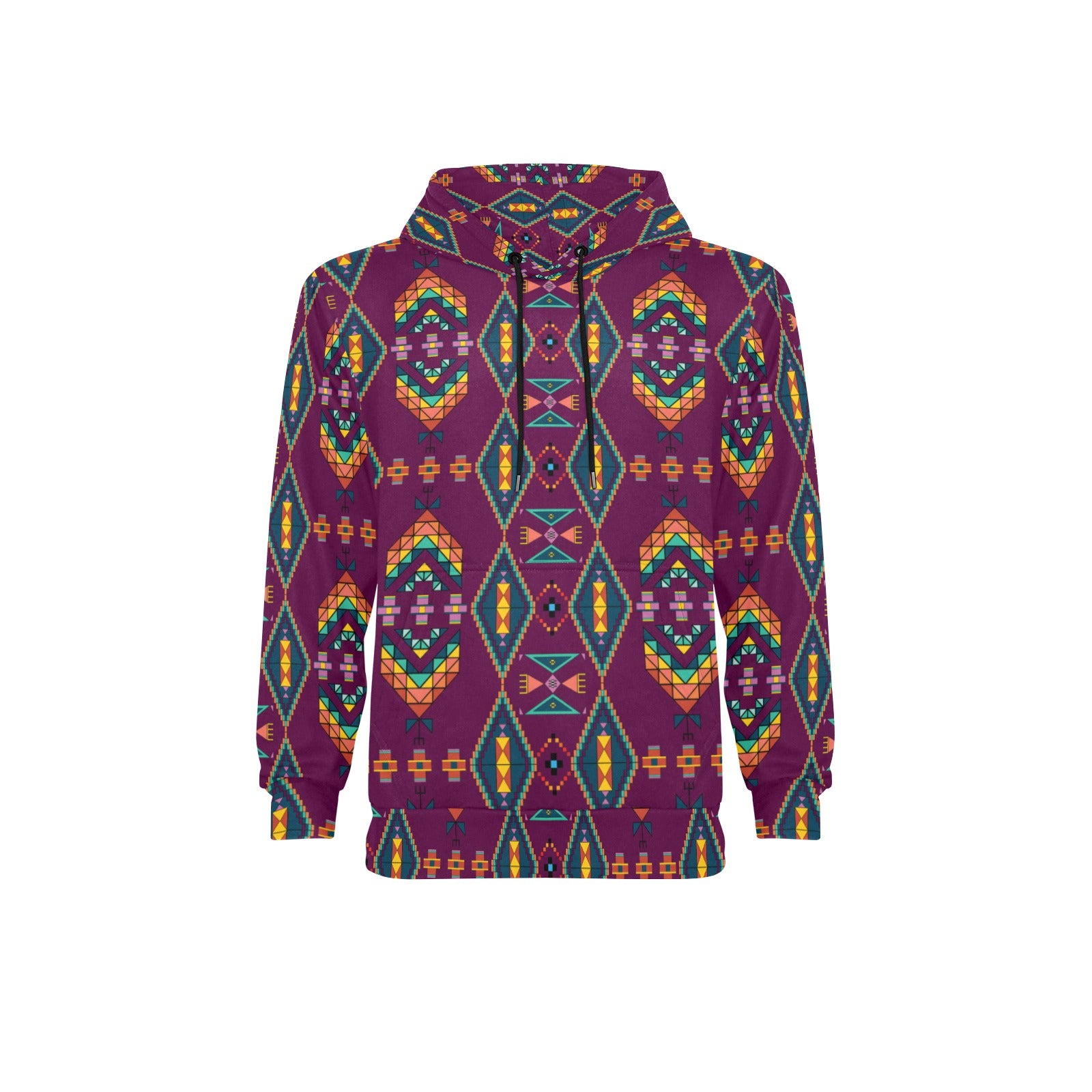 Travois Tipi Berry Men's Long Sleeve Fleece Hoodie