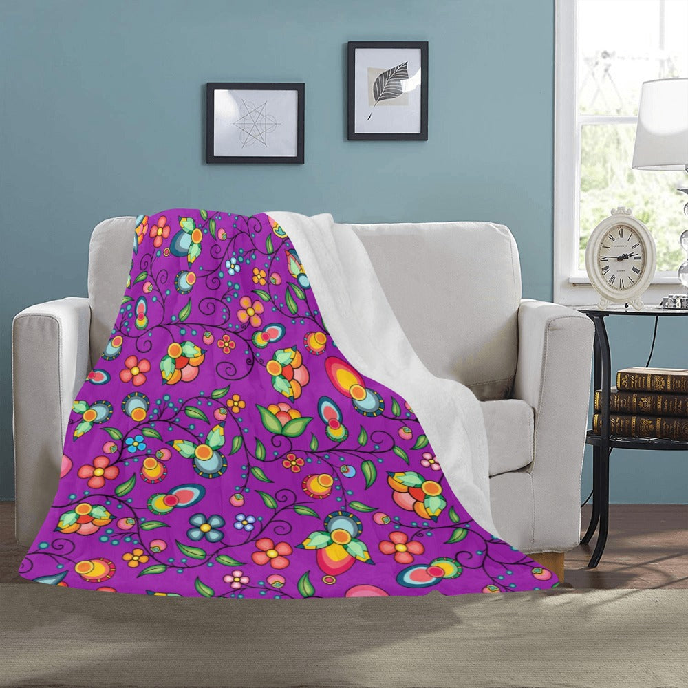 Floral Bounty Purple Ultra-Soft Micro Fleece Blanket 50"x60"